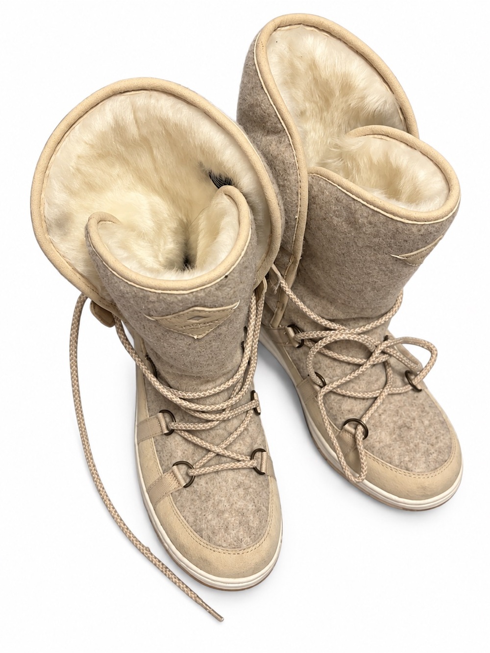 SPERRY 3M Thinsulate Beige Fur-Lined Winter Lace-Up Boots new with out box